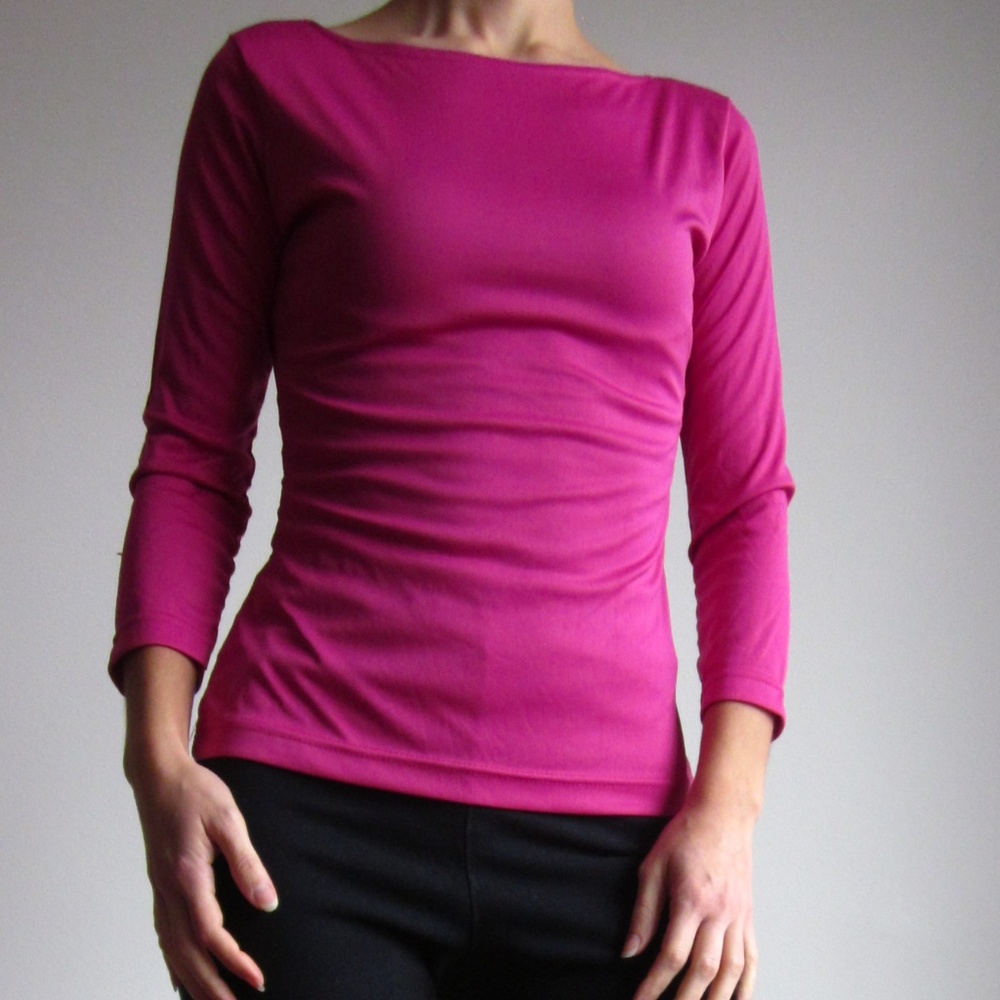 Hennes - Hot Pink Boat Neck 3/4 Sleeves